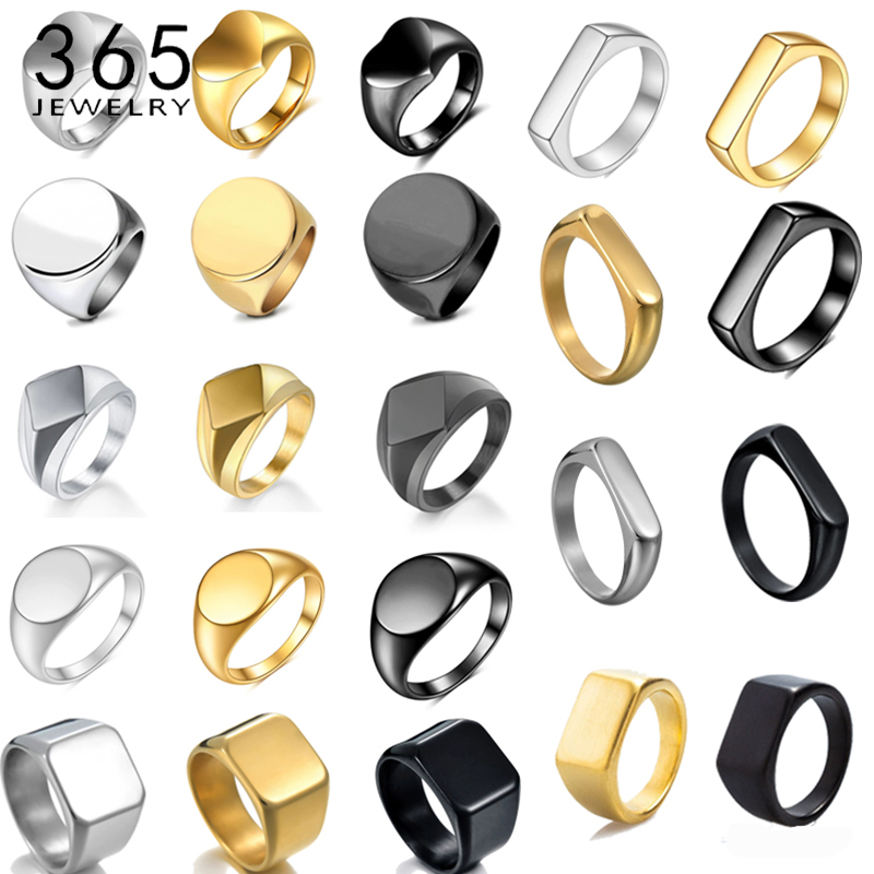 Initial Ring Custom - Pierścień męski ze stali nierdzewnej 365,