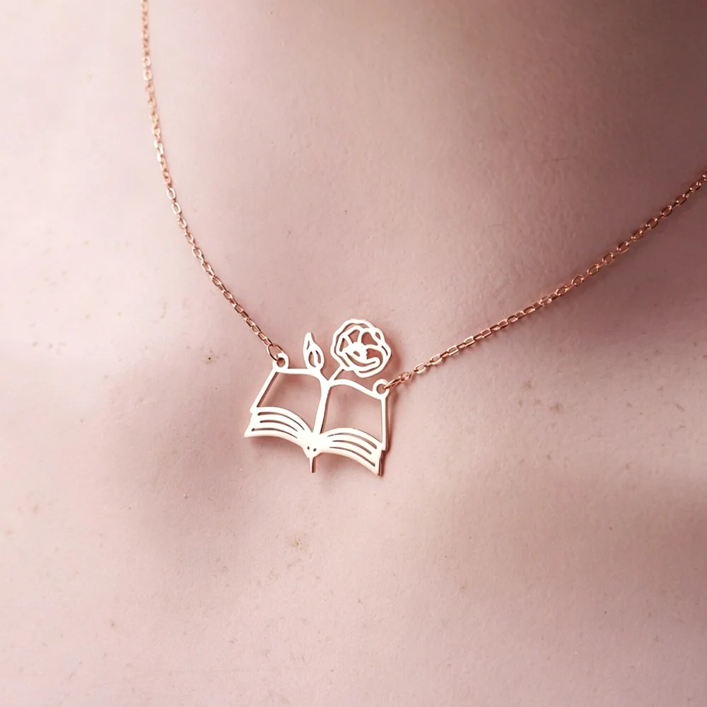 Naszyjnik z otwartą książką i  – Birth Flower Necklace recenzja i cena