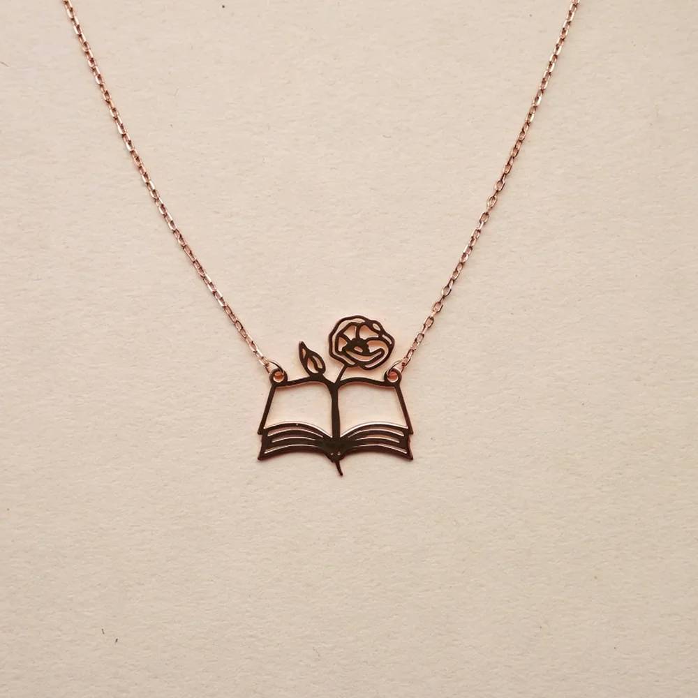 Naszyjnik z otwartą książką i  – Birth Flower Necklace recenzja i cena