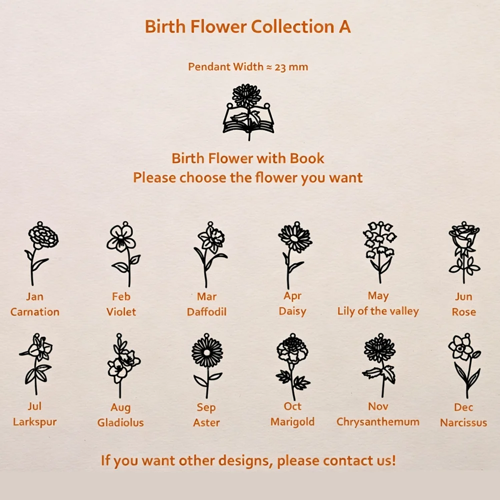 Naszyjnik z otwartą książką i  – Birth Flower Necklace recenzja i cena